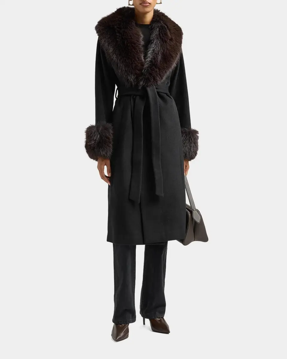 Simkhai Kinsley Faux-Fur Belted Long Coat | Thumbnail 2
