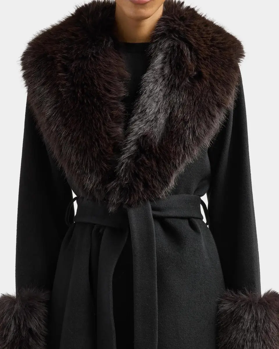 Simkhai Kinsley Faux-Fur Belted Long Coat | Thumbnail 3