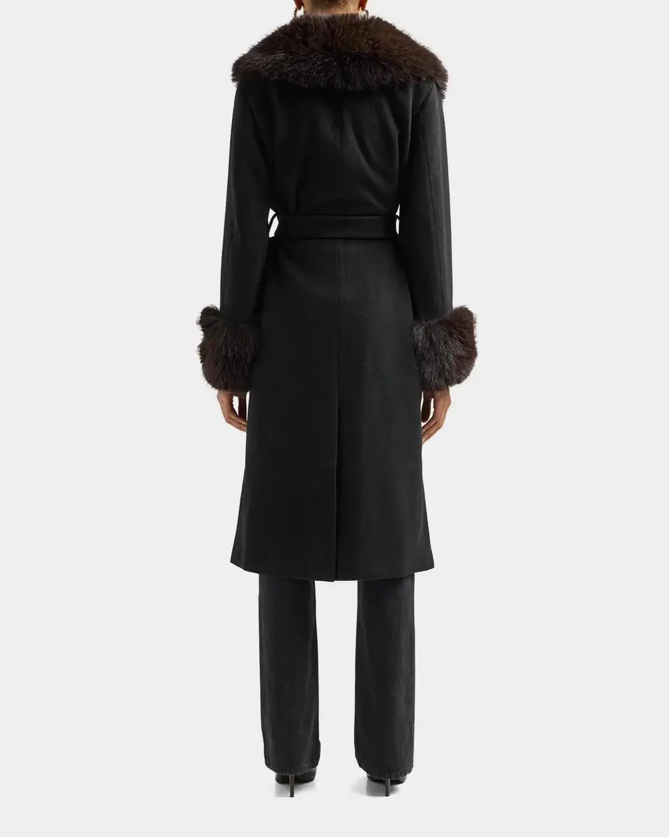 Simkhai Kinsley Faux-Fur Belted Long Coat | Thumbnail 4