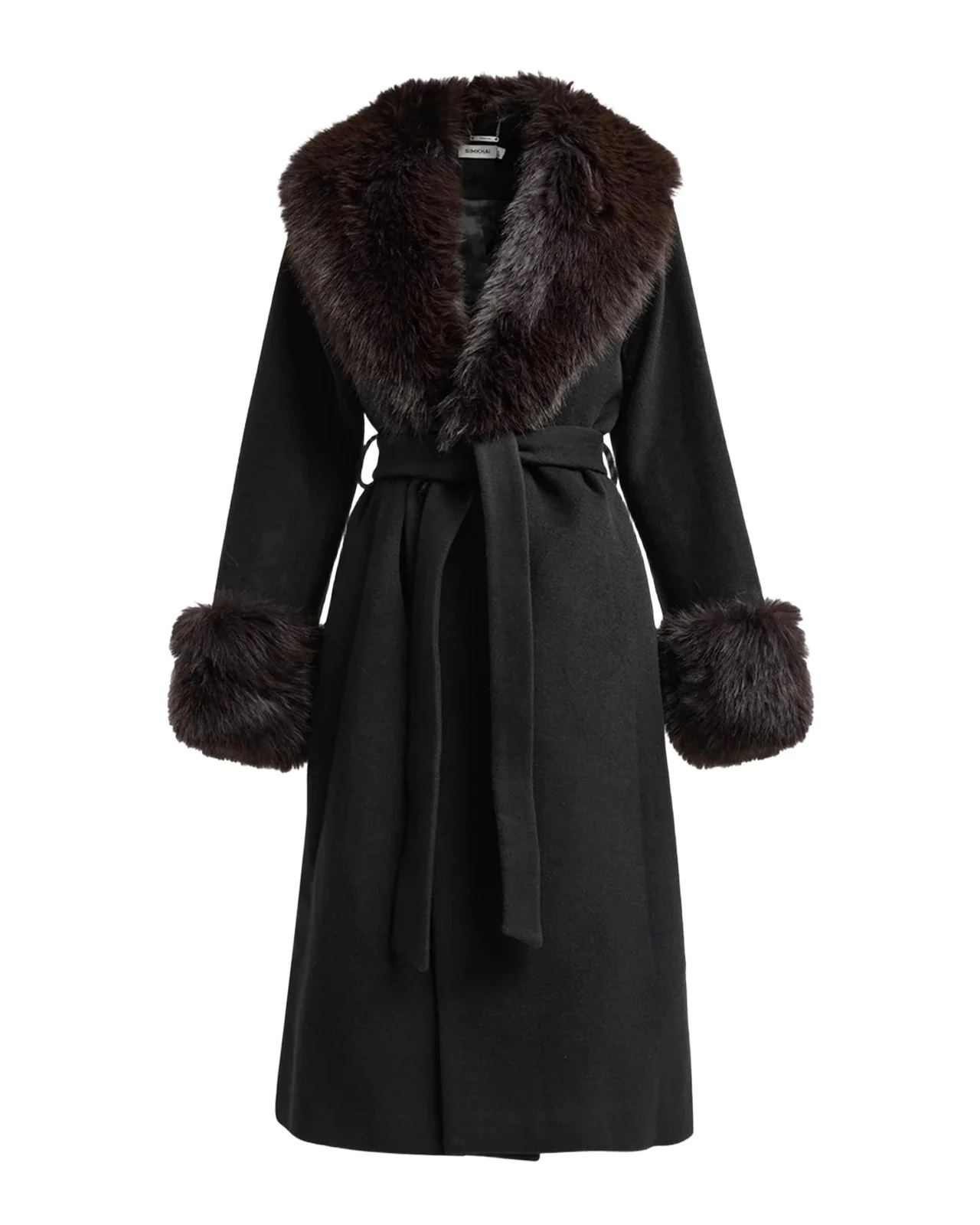 Kinsley Faux-Fur Belted Long Coat