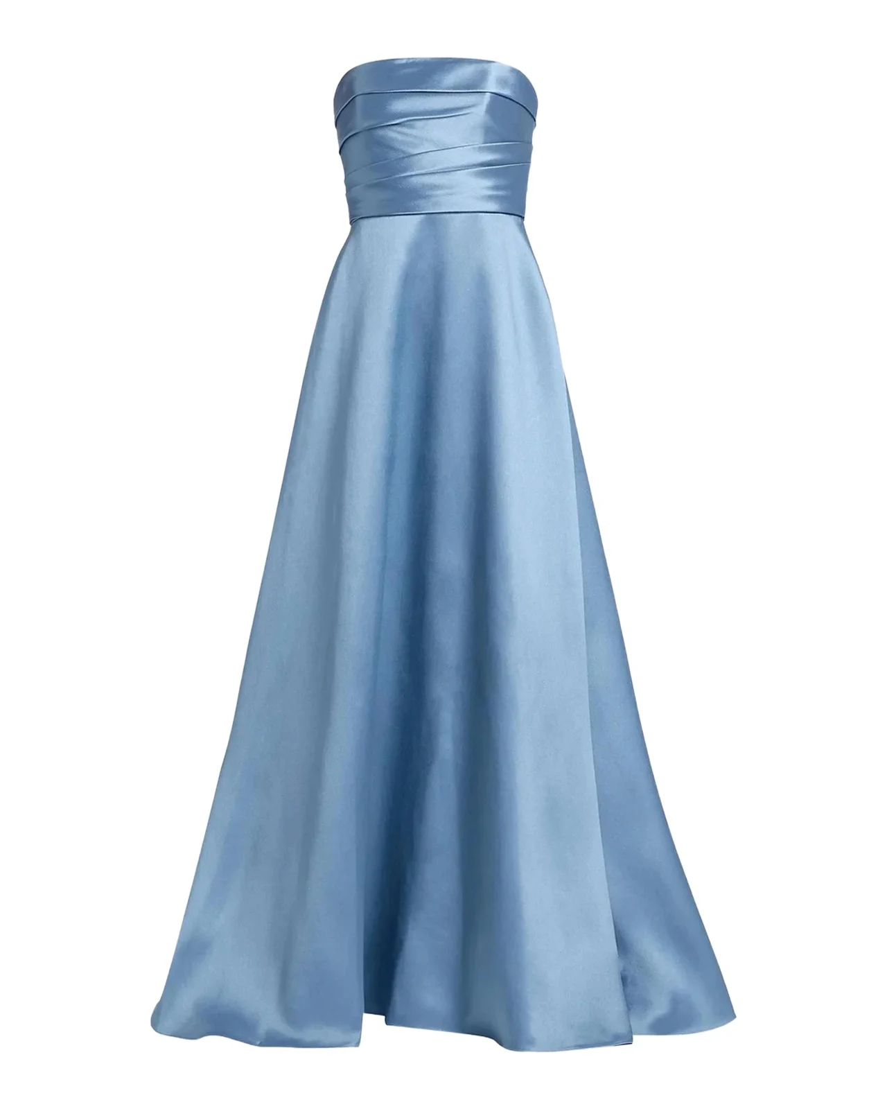 Amsale Satin Strapless Fit & Flare Gown