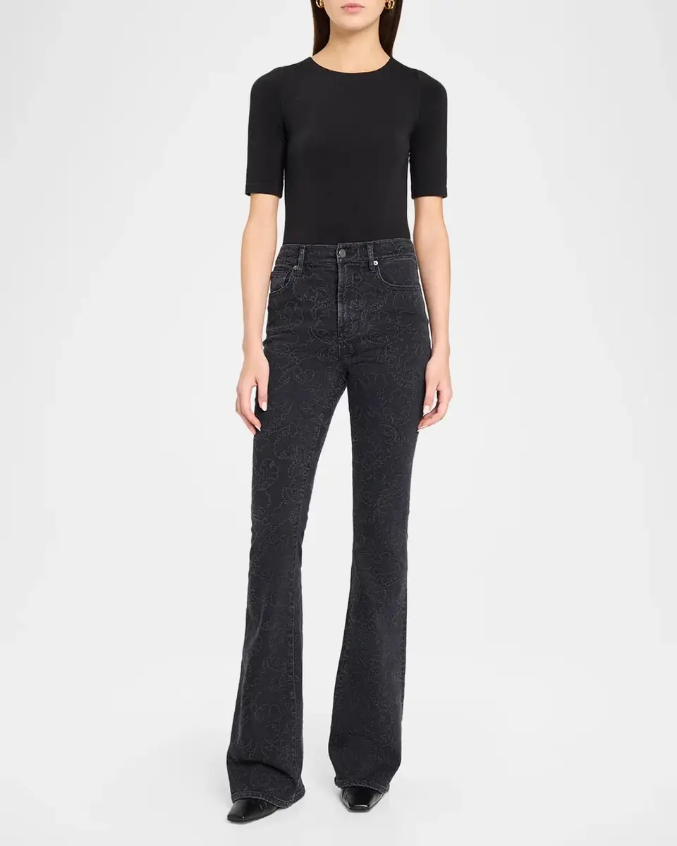Veronica Beard Beverly Floral Flare Jeans | Thumbnail 2 Veronica Beard Beverly Floral Flare Jeans | Thumbnail 2