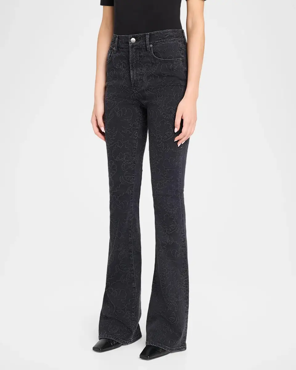 Veronica Beard Beverly Floral Flare Jeans | Thumbnail 4 Veronica Beard Beverly Floral Flare Jeans | Thumbnail 4
