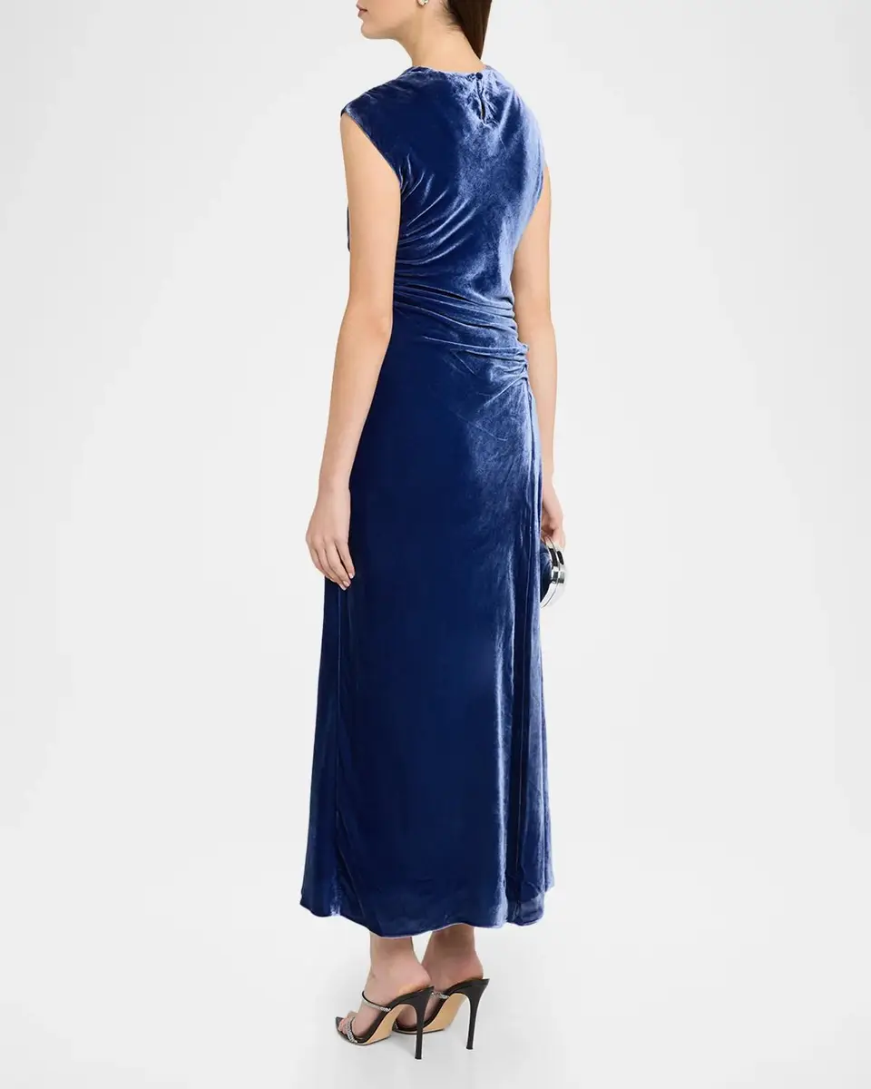 Simkhai Burke Draped Velvet Midi Dress | Thumbnail 3 Simkhai Burke Draped Velvet Midi Dress | Thumbnail 3