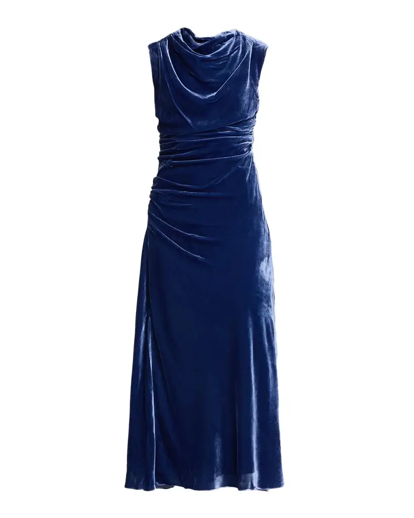 Simkhai Burke Draped Velvet Midi Dress
