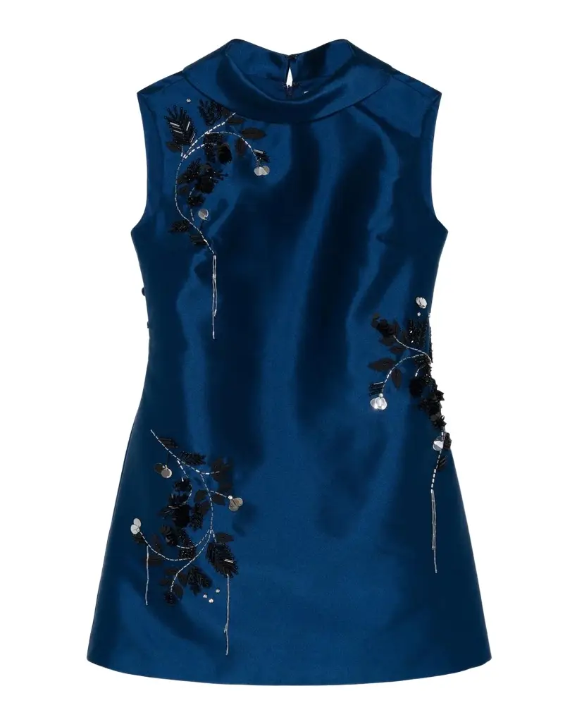 Renza Embellished Satin Mini Dress