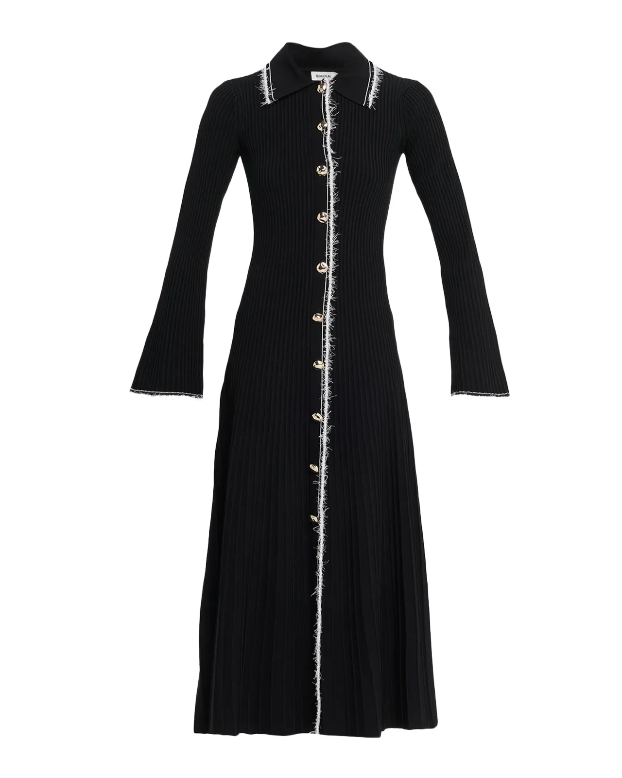 Orelia Ribbed Long-Sleeve Midi Dress Orelia Ribbed Long-Sleeve Midi Dress