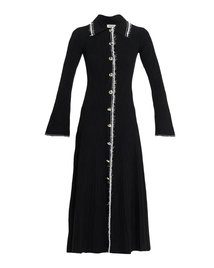 Orelia Ribbed Long-Sleeve Midi Dress Orelia Ribbed Long-Sleeve Midi Dress
