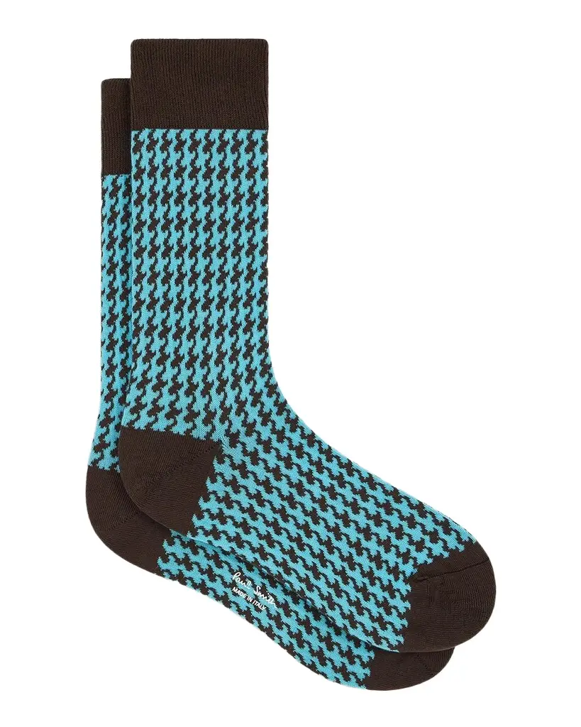 Paul Smith Men's Lane Houndstooth Crew Socks