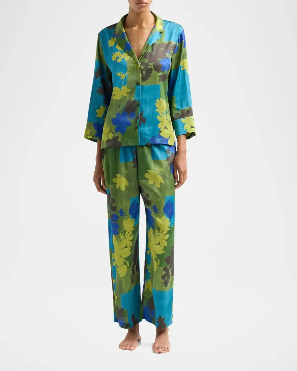 Natori Coromandel Floral-Print Cropped Pajama Set | Thumbnail 2