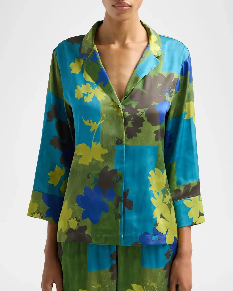 Natori Coromandel Floral-Print Cropped Pajama Set | Thumbnail 4