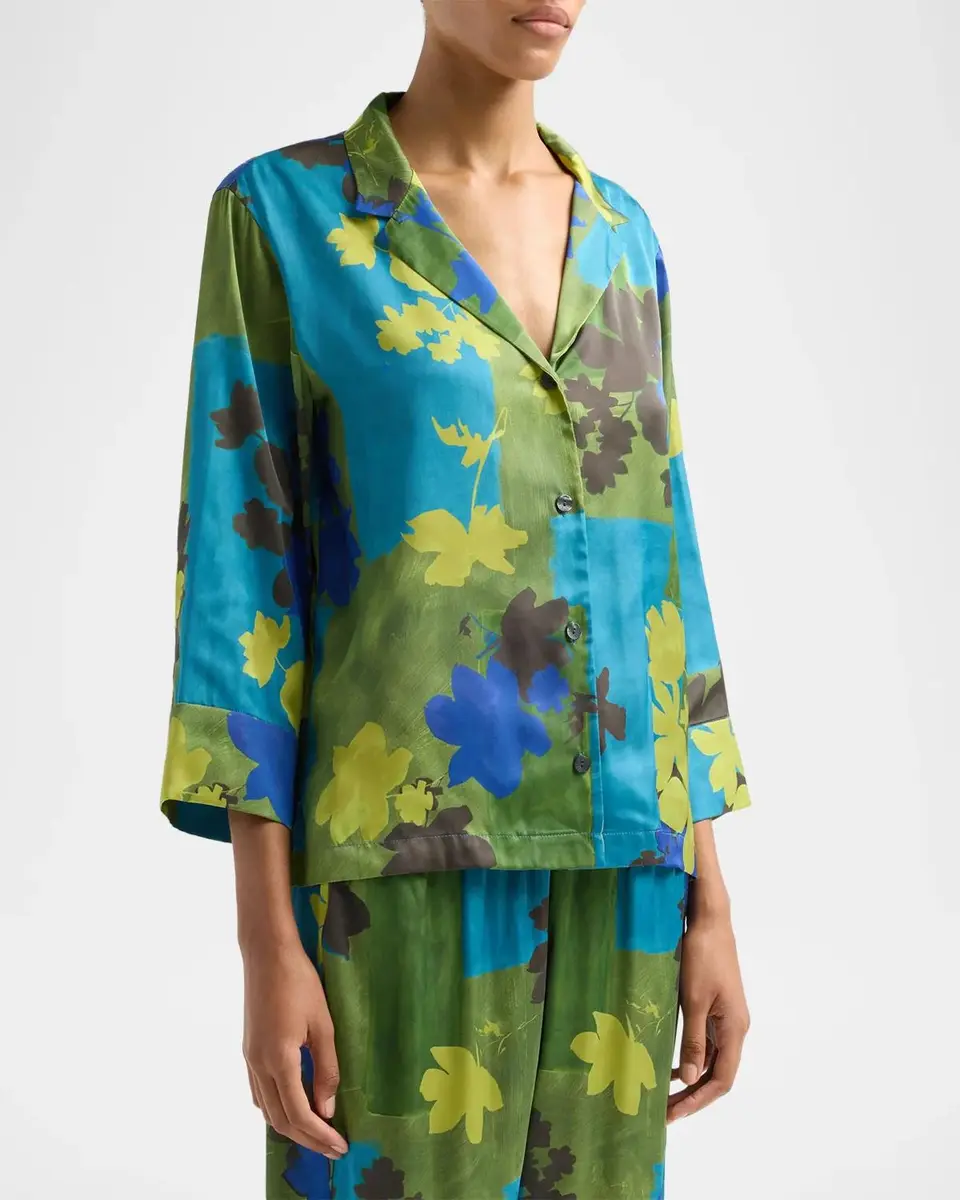 Natori Coromandel Floral-Print Cropped Pajama Set | Thumbnail 6