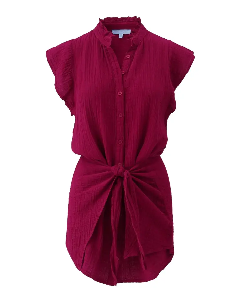Lucinda Gauze Mini Shirtdress Lucinda Gauze Mini Shirtdress