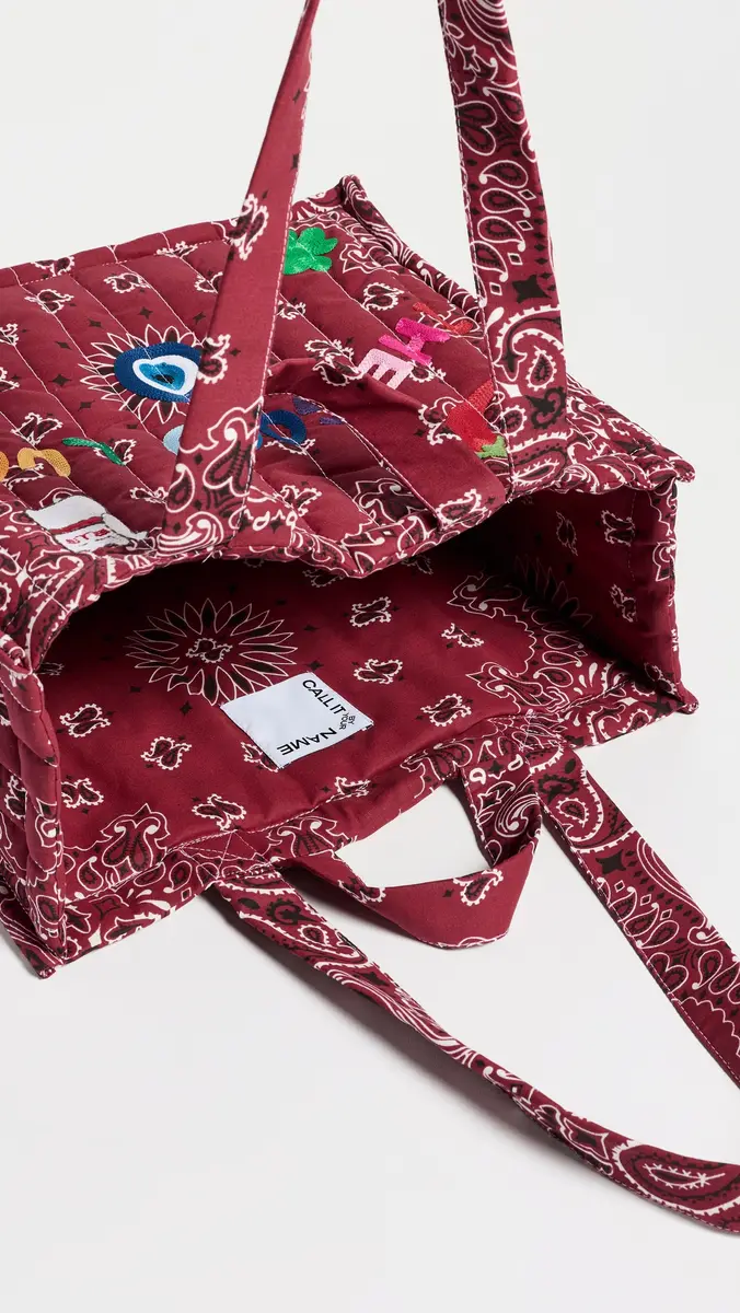 CALL IT BY YOUR NAME Medium Quilted Cotton Tote | Thumbnail 6 CALL IT BY YOUR NAME Medium Quilted Cotton Tote | Thumbnail 6