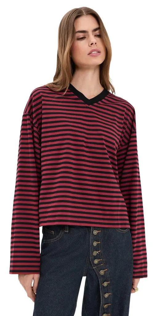 Bloom V Neck Long Sleeve Tee Bloom V Neck Long Sleeve Tee