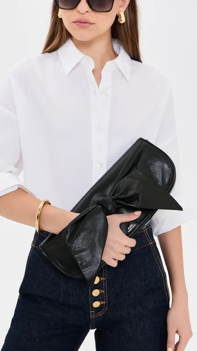 Polo Ralph Lauren Nappa Leather Bellport Flap Bow Medium Clutch | Thumbnail 3 Polo Ralph Lauren Nappa Leather Bellport Flap Bow Medium Clutch | Thumbnail 3