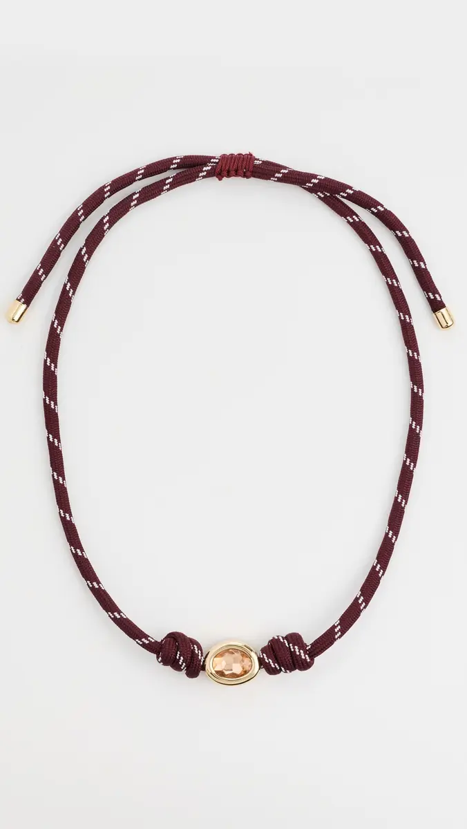Logan Tay Burdundy Paracord Stone Necklace | Thumbnail 2