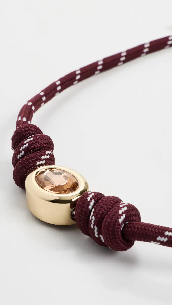 Logan Tay Burdundy Paracord Stone Necklace | Thumbnail 4