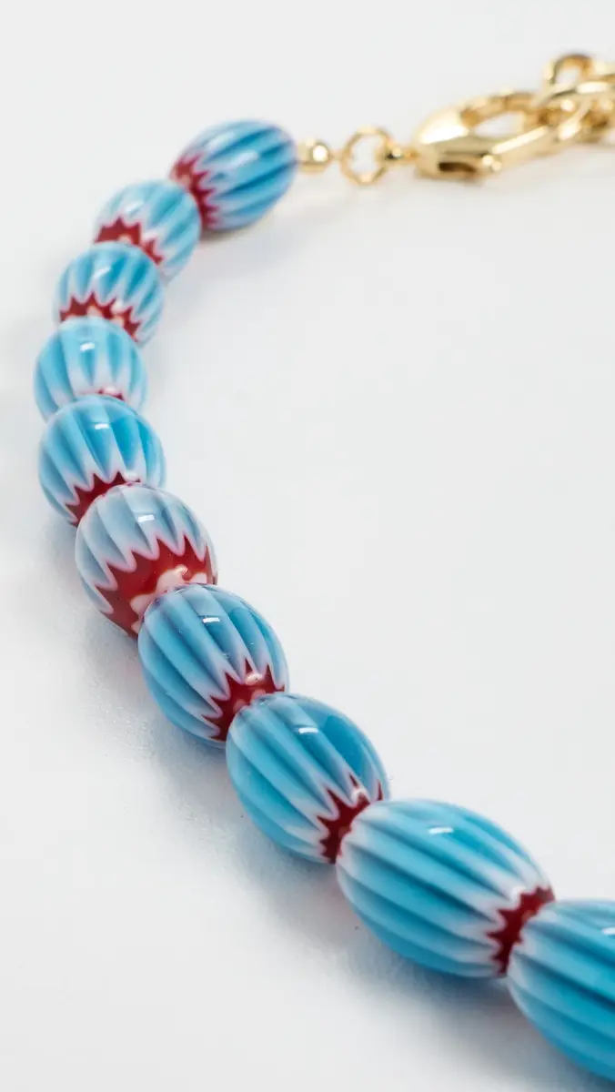 Logan Tay Blue Cheveron Beaded Necklace | Thumbnail 4