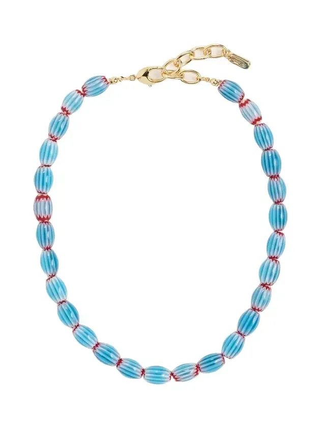 Blue Cheveron Beaded Necklace Blue Cheveron Beaded Necklace