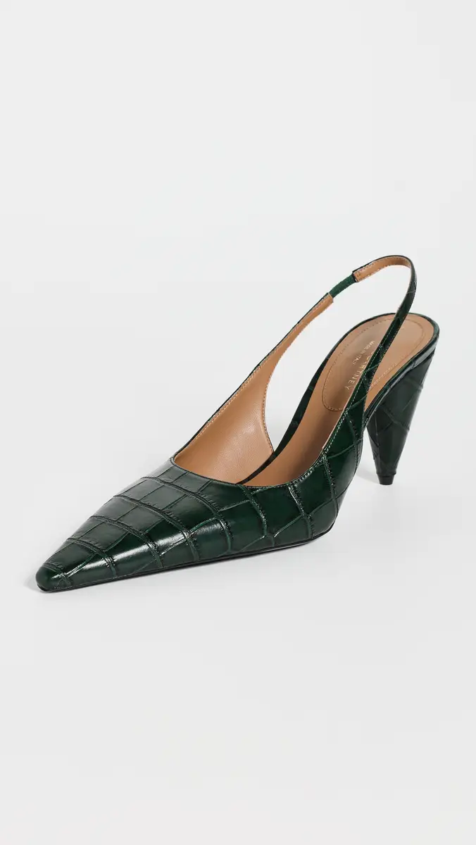 Stella McCartney Croc-Embossed Faux Leather Cone-Heel Slingback Pumps | Thumbnail 2 Stella McCartney Croc-Embossed Faux Leather Cone-Heel Slingback Pumps | Thumbnail 2