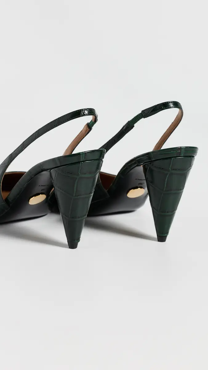 Stella McCartney Croc-Embossed Faux Leather Cone-Heel Slingback Pumps | Thumbnail 4 Stella McCartney Croc-Embossed Faux Leather Cone-Heel Slingback Pumps | Thumbnail 4