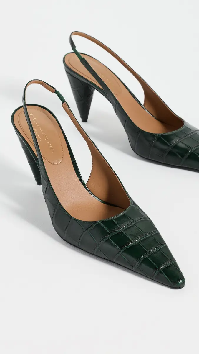Stella McCartney Croc-Embossed Faux Leather Cone-Heel Slingback Pumps | Thumbnail 5 Stella McCartney Croc-Embossed Faux Leather Cone-Heel Slingback Pumps | Thumbnail 5
