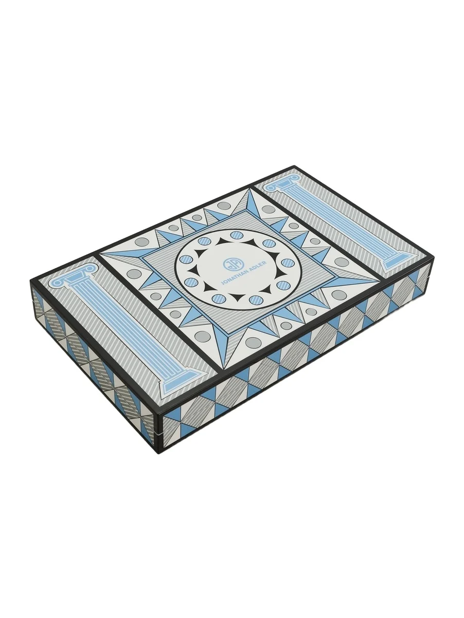 Jonathan Adler Soleil Backgammon Set Blue