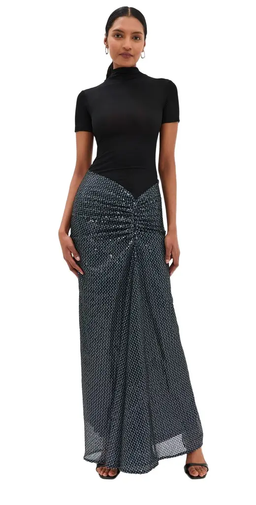 Opaline Sequin Fusion Ruched Tee Gown Opaline Sequin Fusion Ruched Tee Gown