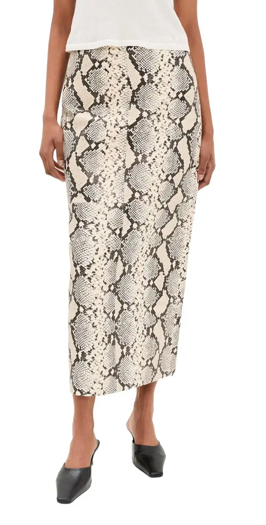 High Waist Snakeskin Skirt