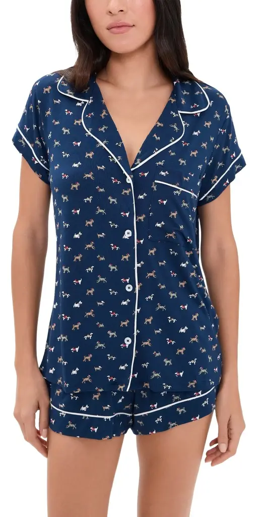 Eberjey Gisele Printed Shortie Pajama Set