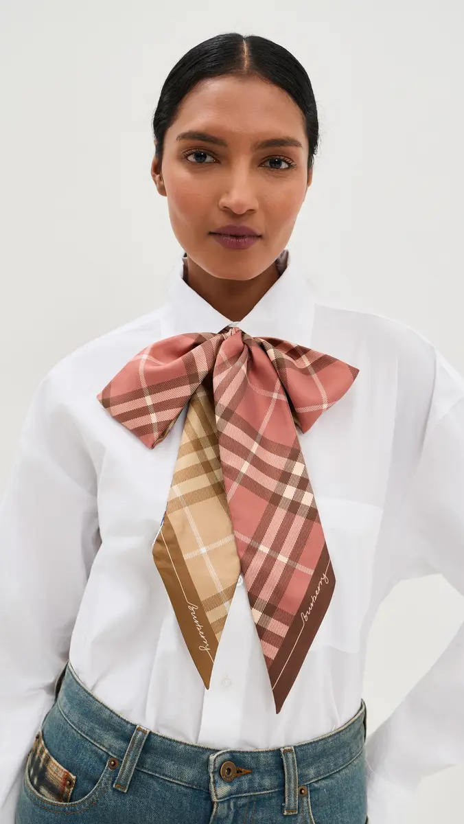 Burberry Skinny Check Silk Scarf | Thumbnail 3 Burberry Skinny Check Silk Scarf | Thumbnail 3