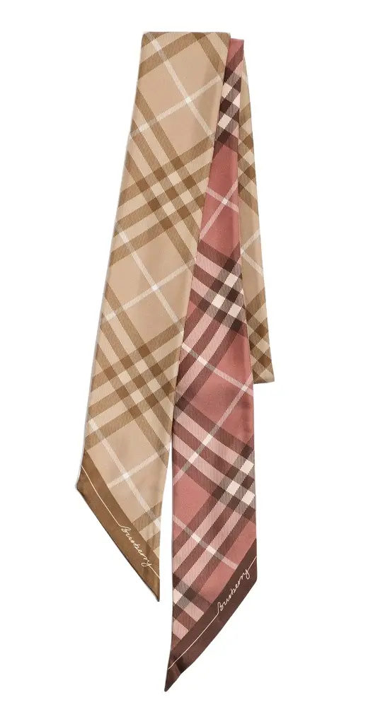 Skinny Check Silk Scarf