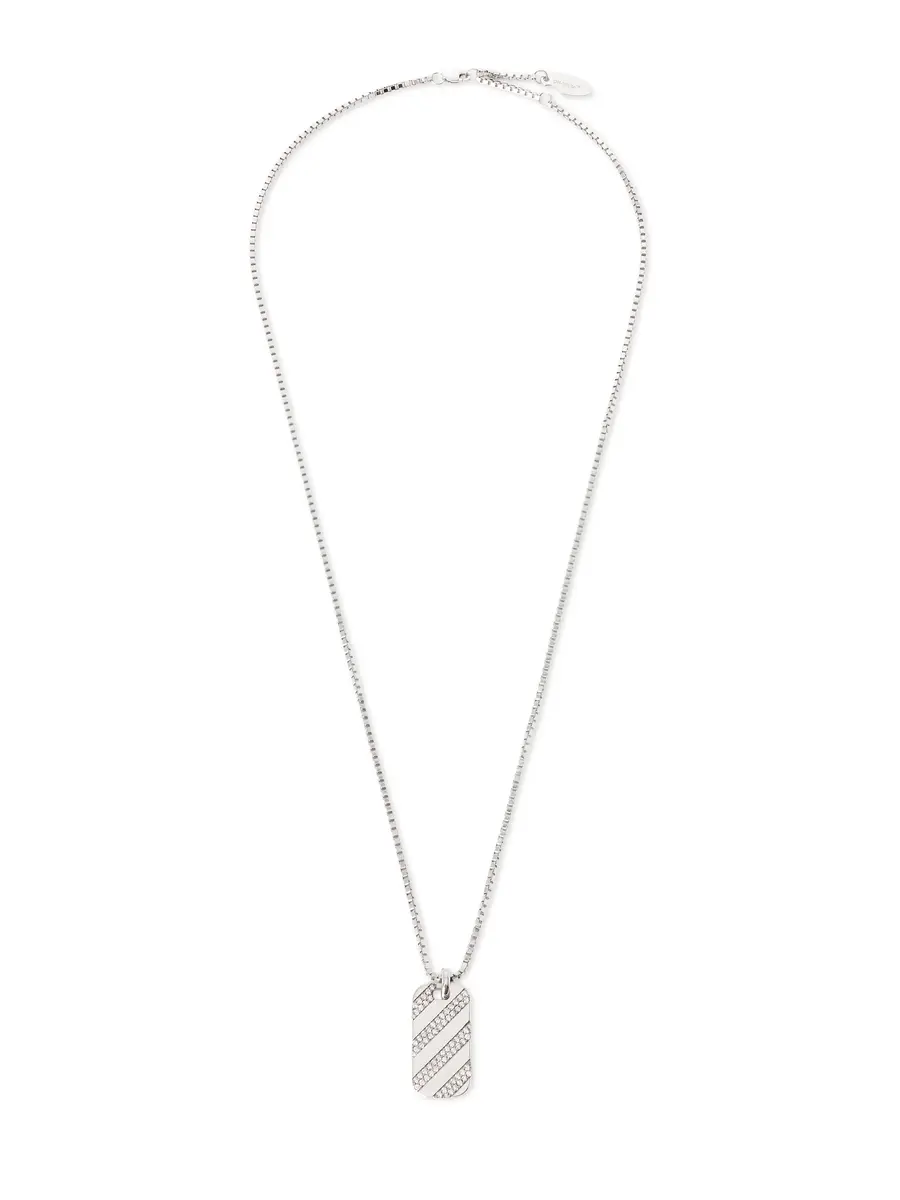 Off-White Diag Diamond Dog Tag Necklace