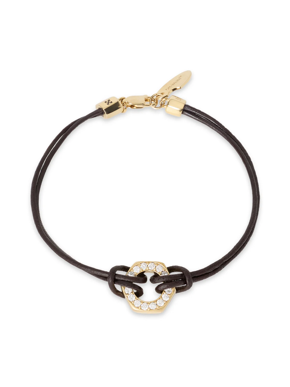 Diamond Leather Cord Bracelet