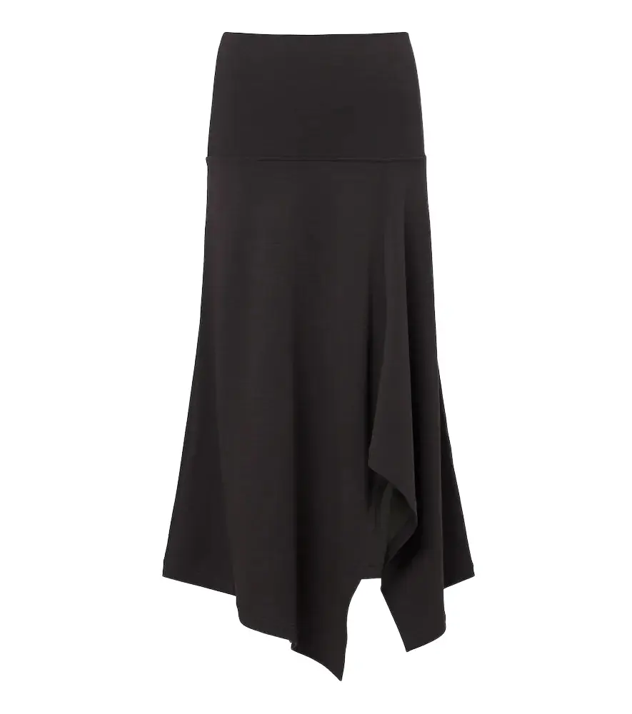 Lemaire Asymmetric wool-blend midi skirt