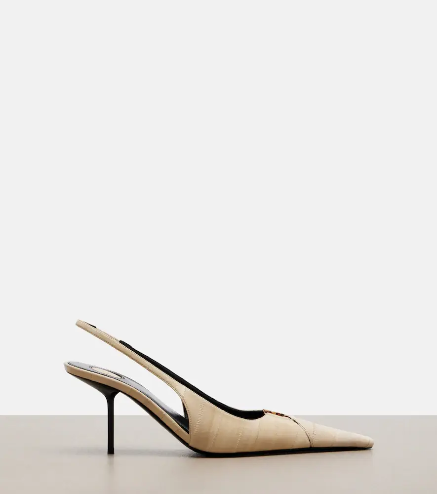 Saint Laurent Babylone eel leather slingback pumps | Thumbnail 2