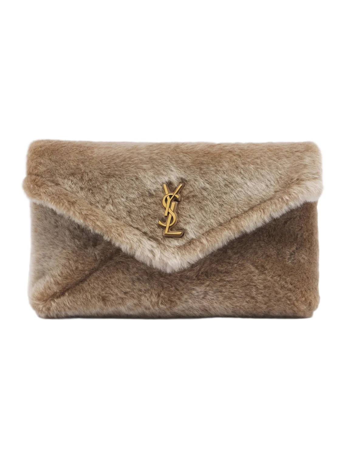 Saint Laurent Cassandre Large shearling clutch