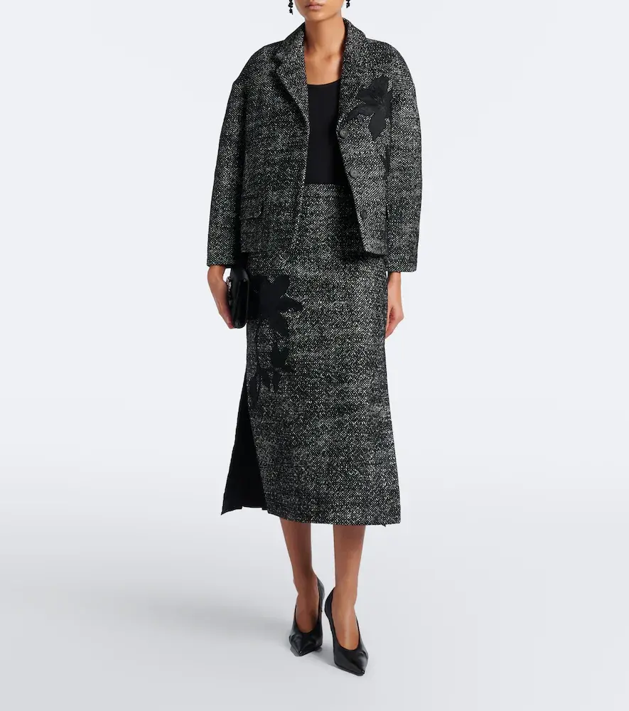 Erdem Cropped embroidered wool-blend jacket | Thumbnail 2 Erdem Cropped embroidered wool-blend jacket | Thumbnail 2
