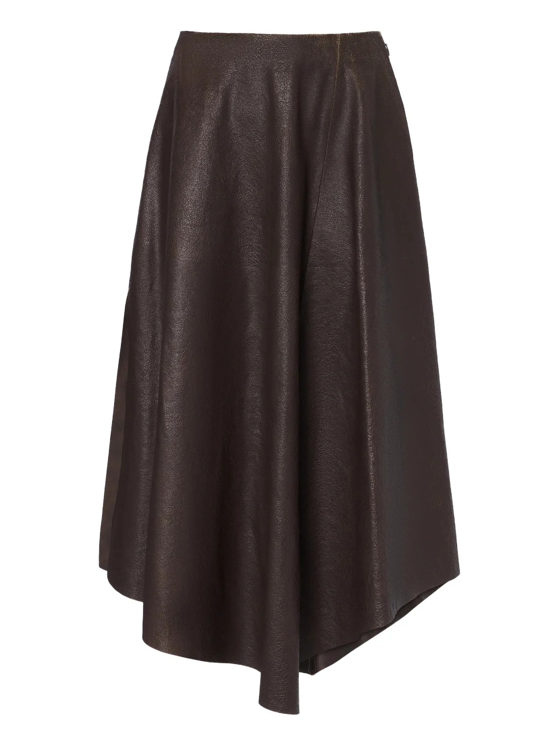 Ralph Lauren Collection Cecilie asymmetric leather midi skirt