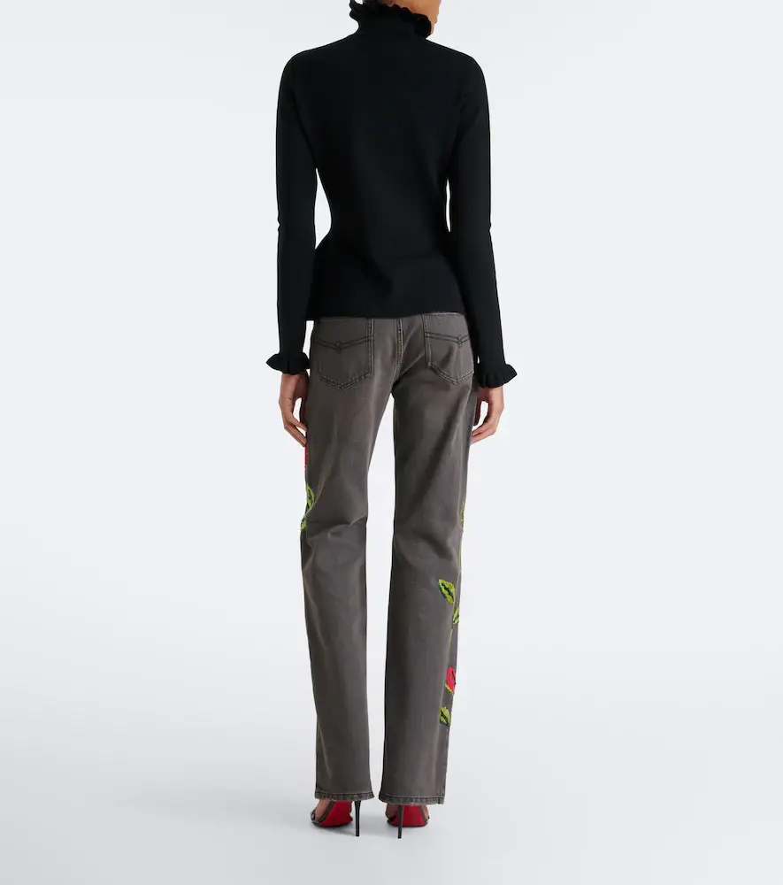 BLUMARINE Sequined wide-leg jeans | Thumbnail 4