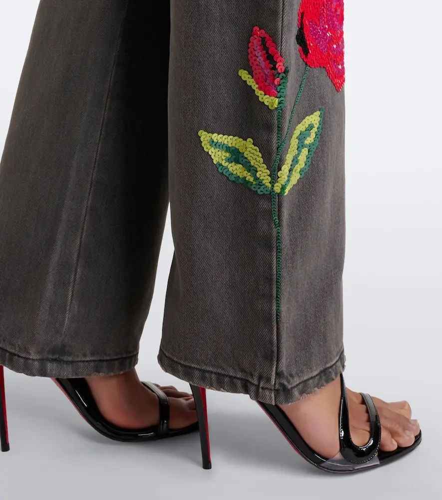 BLUMARINE Sequined wide-leg jeans | Thumbnail 6