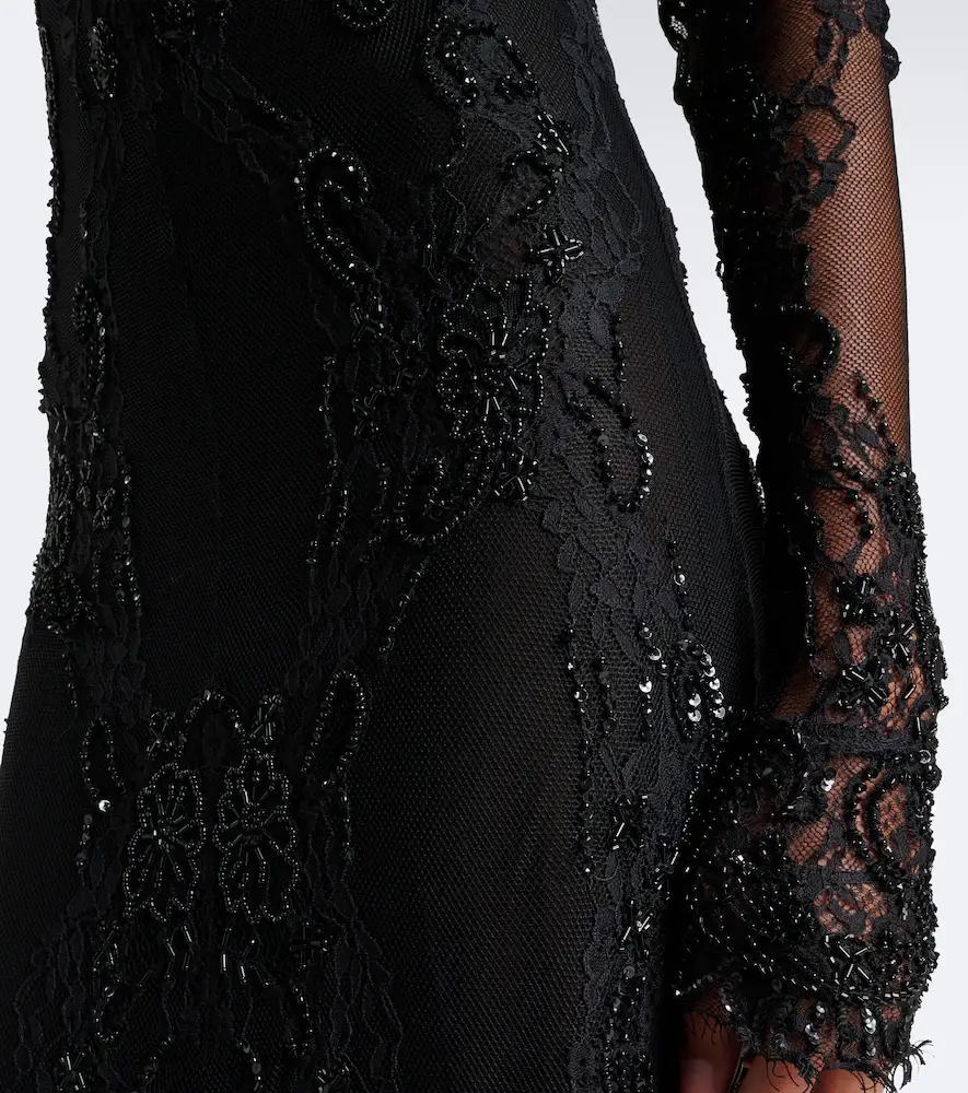 BLUMARINE Embellished off-shoulder lace gown | Thumbnail 5