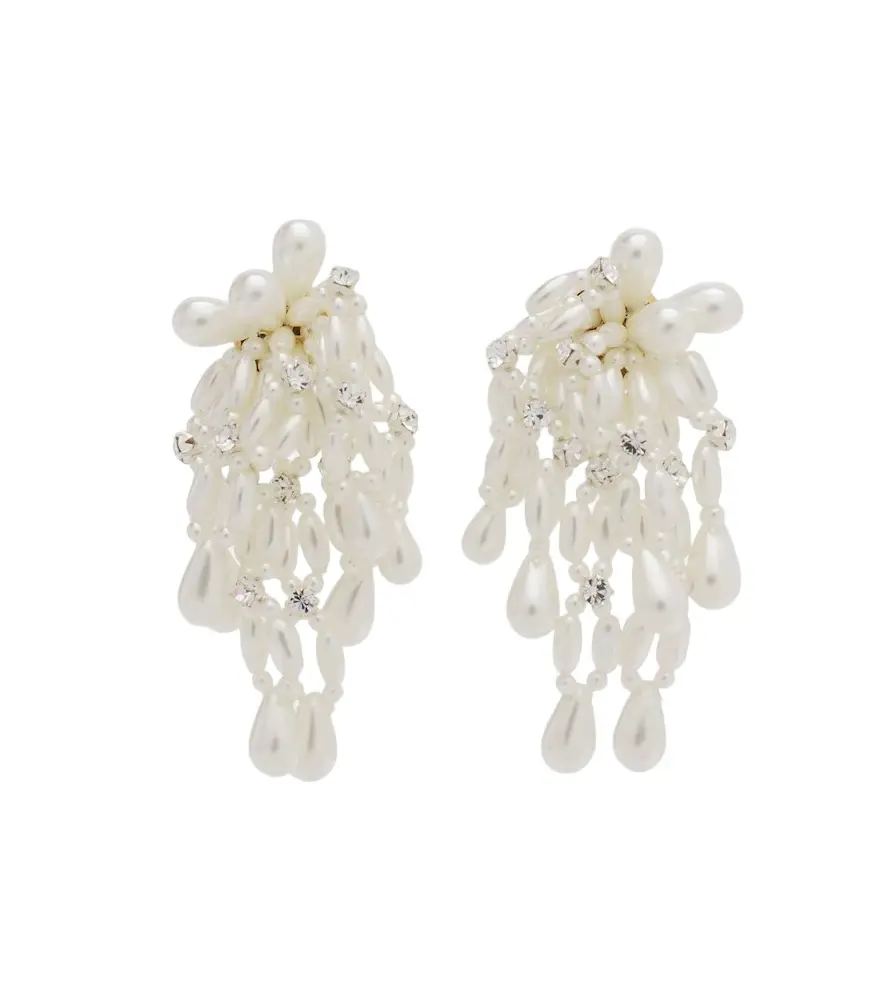 Crystal-embellished drop earrings