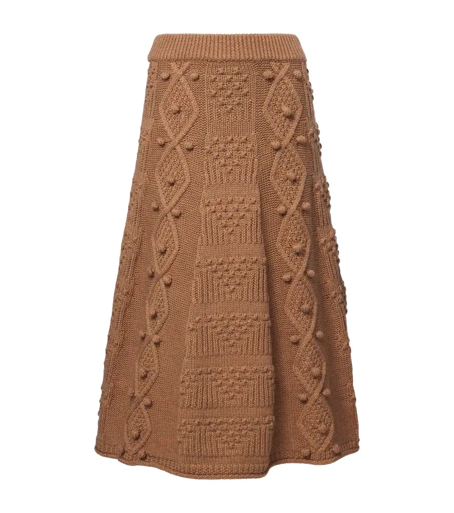 Emilia Wickstead Koda cable-knit wool skirt