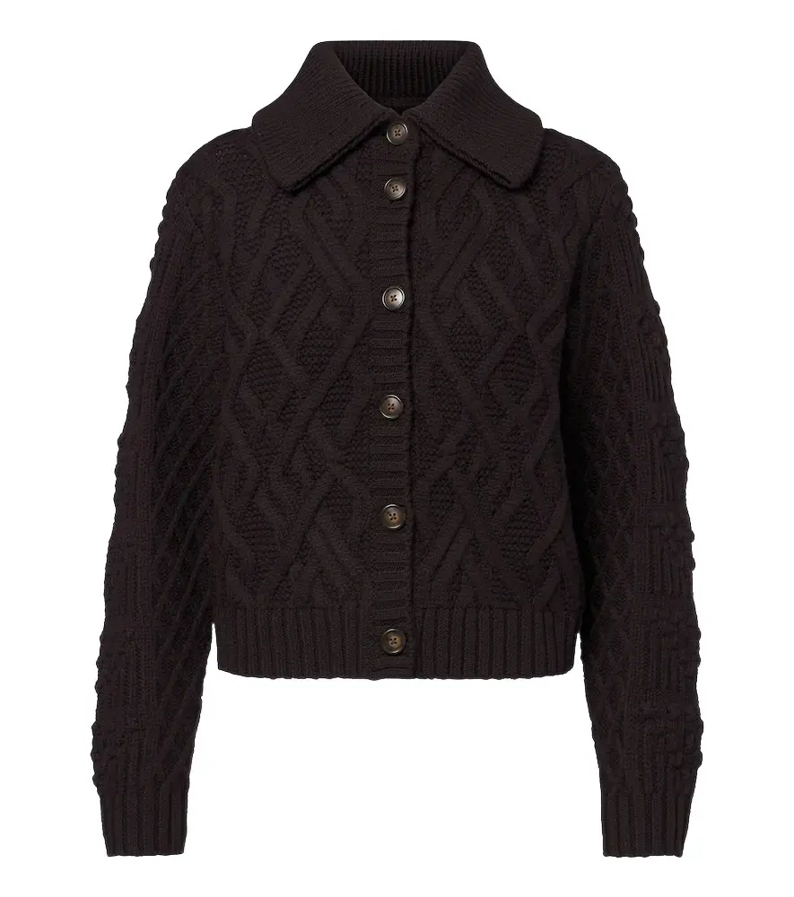 Brinkley cable-knit wool cardigan Brinkley cable-knit wool cardigan