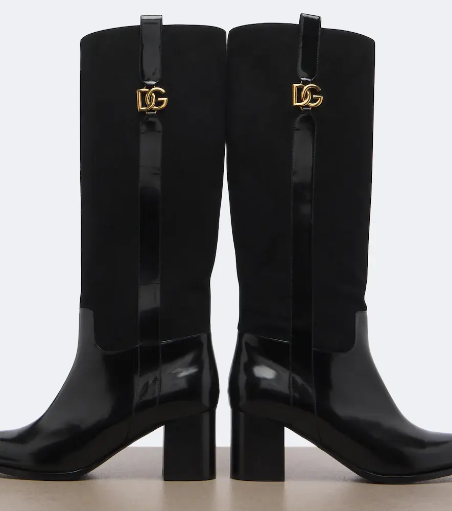 Dolce & Gabbana DG leather and suede knee-high boots | Thumbnail 2 Dolce & Gabbana DG leather and suede knee-high boots | Thumbnail 2