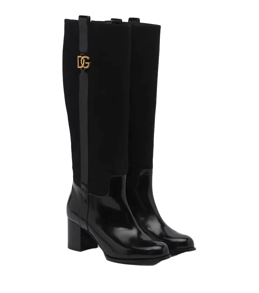 DG leather and suede knee-high boots DG leather and suede knee-high boots