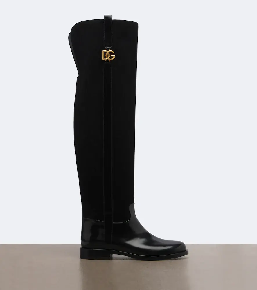 Dolce & Gabbana DG leather and suede over-the-knee boots | Thumbnail 2 Dolce & Gabbana DG leather and suede over-the-knee boots | Thumbnail 2