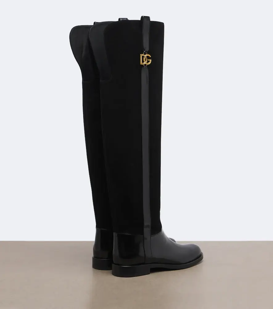 Dolce & Gabbana DG leather and suede over-the-knee boots | Thumbnail 4 Dolce & Gabbana DG leather and suede over-the-knee boots | Thumbnail 4